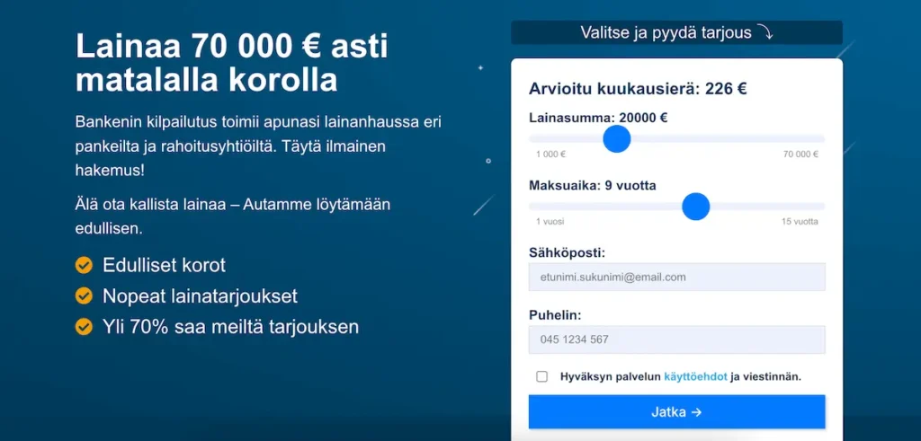 banken.fi lainalaskuri