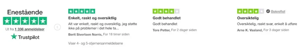 Digifinans Trustpilot (NO)