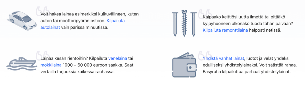easyraha.fi kilpailuta laina