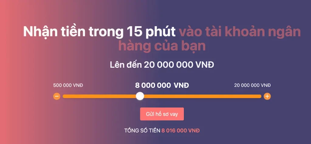 Nhận tiền trong 15 phút