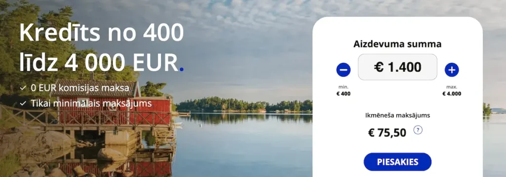 Zeltakredits.lv kredīta kalkulators